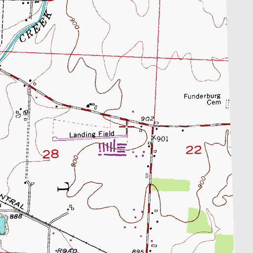 Topographic Map of Andy Barnhart Memorial Airport, OH