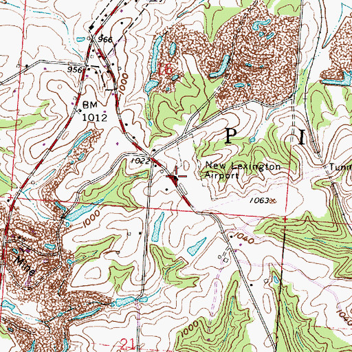 Topographic Map of Perry County Airport, OH