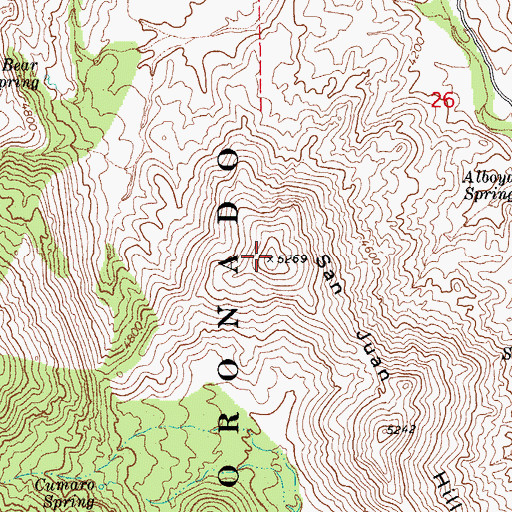 Topographic Map of San Juan Hill, AZ