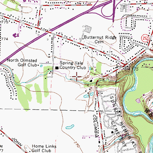 Topographic Map of Back Achers Heliport, OH