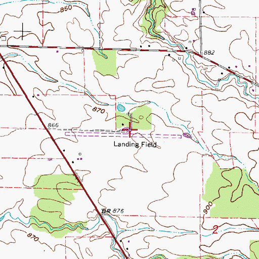 Topographic Map of Chapin Airport, OH