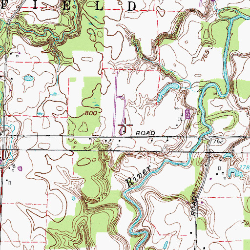 Topographic Map of Dechant Farms Airport (historical), OH