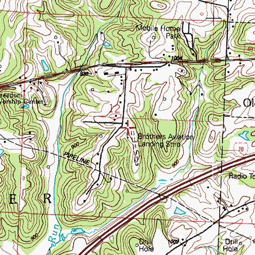 Topographic Map of Brothers Aviation, OH