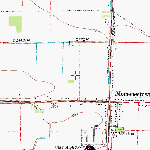 Topographic Map of Culver Field Airport (historical), OH