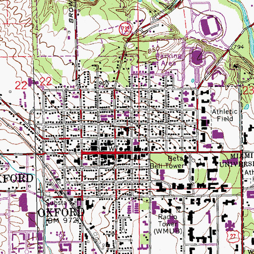 Topographic Map of McCullough Hyde Hospital Heliport, OH
