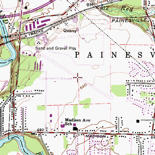 Topographic Map of Casement Airport (historical), OH