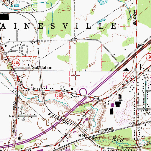 Topographic Map of Blackacre Farm Airport, OH