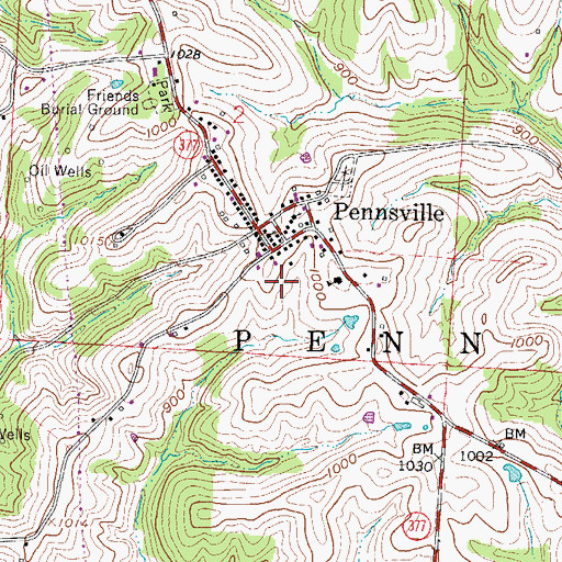 Topographic Map of Pennsville Heliport, OH