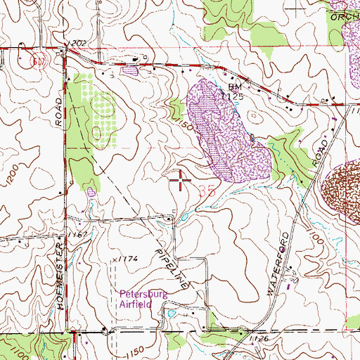 Topographic Map of Richey Airport, OH