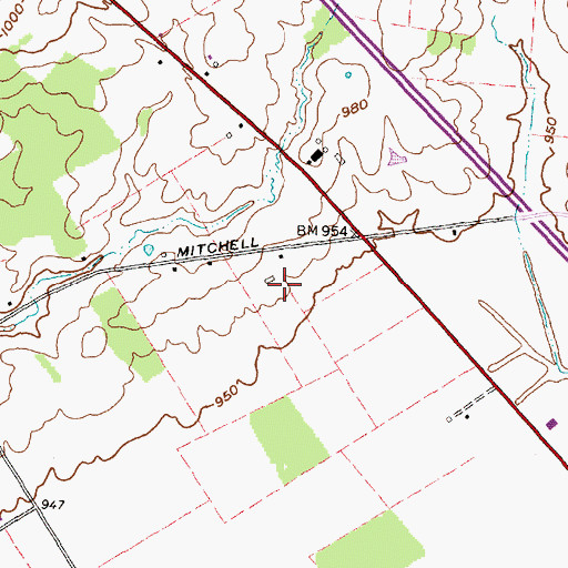 Topographic Map of Mitchell Airport, OH