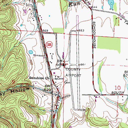 Topographic Map of Greater Portsmouth Regional Airport, OH