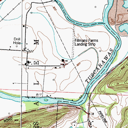 Topographic Map of Fillmans Farms Field, OH