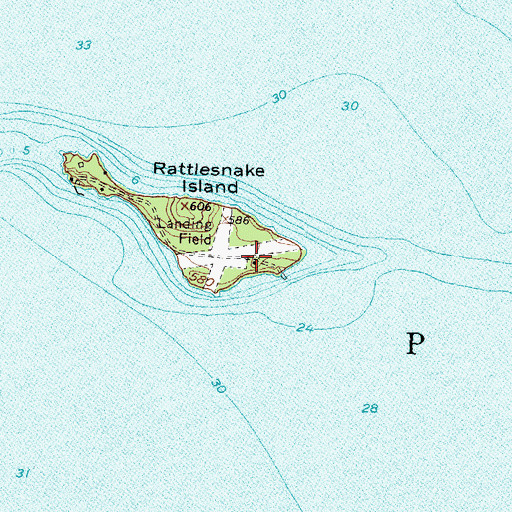 Topographic Map of Rattlesnake Island Airport, OH
