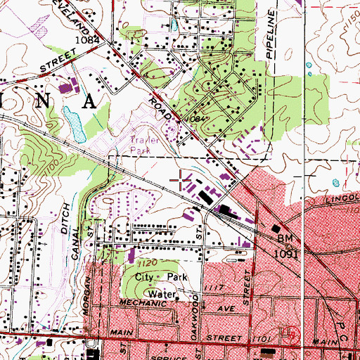 Topographic Map of ODOT District 4 Office Heliport, OH