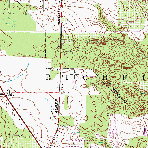 Topographic Map of Shootz Field Airport (historical), OH