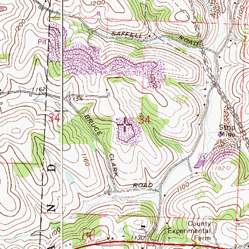 Topographic Map of Twin Ash Airport (historical), OH