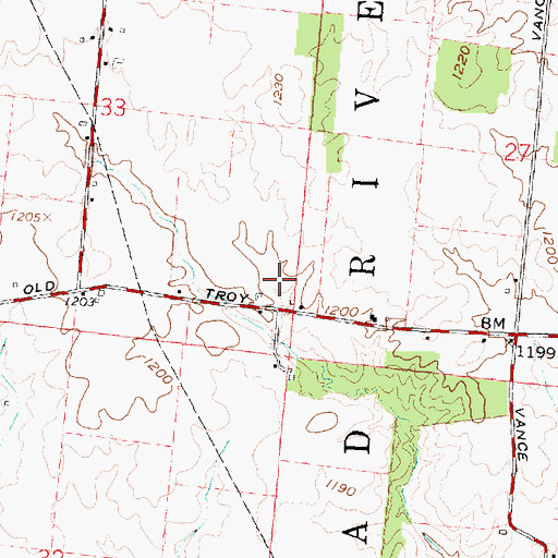 Topographic Map of Reeds Airport, OH