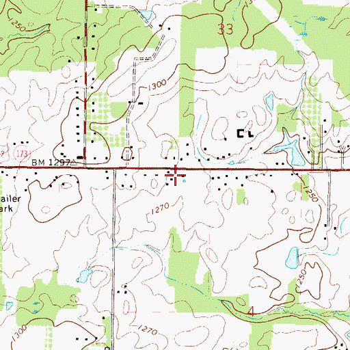 Topographic Map of O K Dies Airport, OH