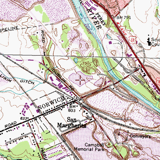 Topographic Map of Minit-Men Incorporated Heliport, OH
