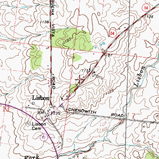 Topographic Map of Lisbon Airfield, OH