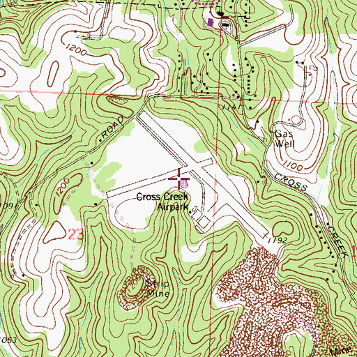 Topographic Map of Jefferson County Airpark, OH