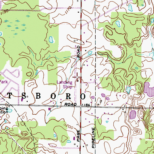 Topographic Map of Hannum Airport (historical), OH