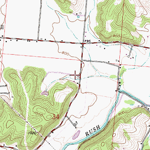 Topographic Map of Deeds Field, OH