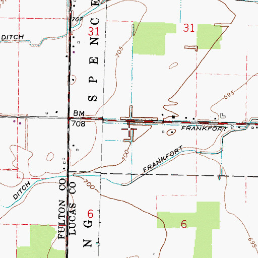 Topographic Map of Sattler Landing Strip Airport (historical), OH