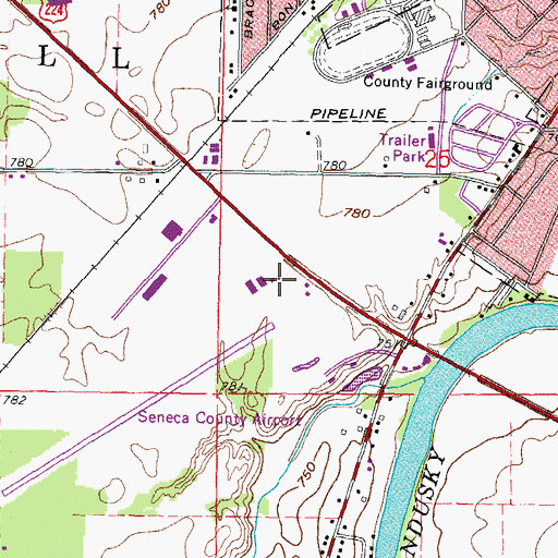 Topographic Map of Seneca County Airport, OH