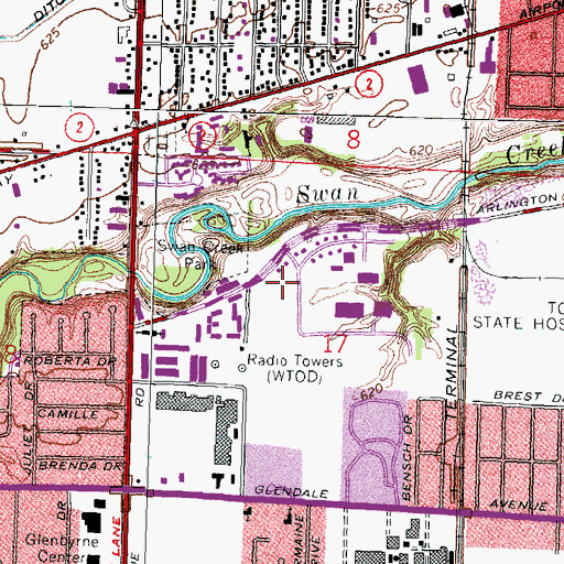 Topographic Map of Medical College of Ohio Hospital Heliport, OH