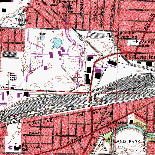 Topographic Map of Scott Park Heliport, OH