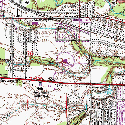 Topographic Map of Dana Heliport, OH