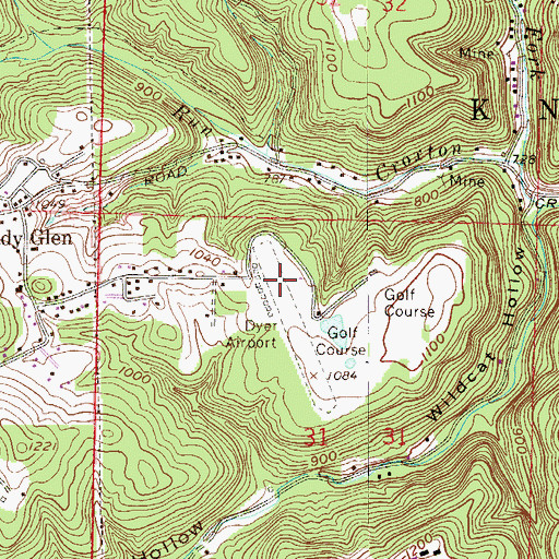 Topographic Map of Eddie Dew Memorial Airpark, OH