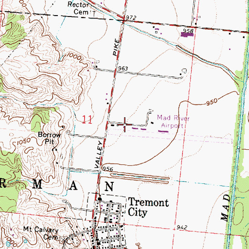 Topographic Map of Mad River Inc Airport, OH