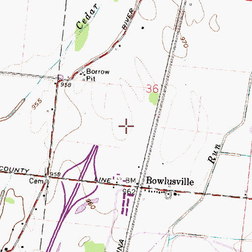 Topographic Map of Gainer Airport (historical), OH