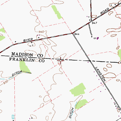 Topographic Map of Miami Valley Heliport, OH