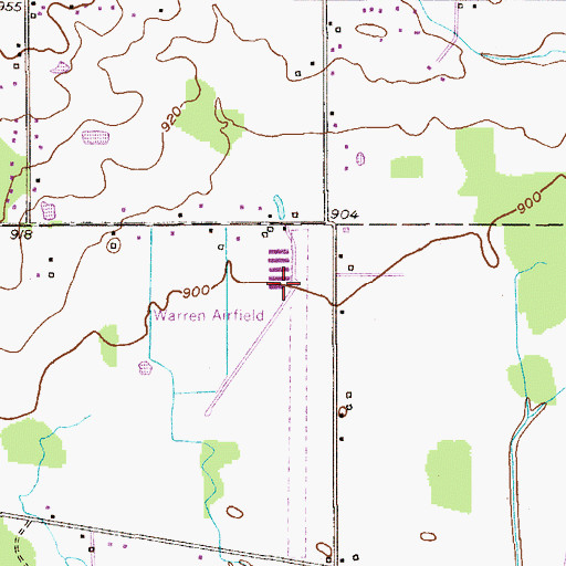 Topographic Map of Warren Airport, OH