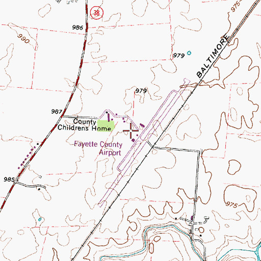 Topographic Map of Fayette County Airport, OH