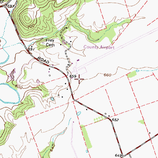 Topographic Map of Pike County Airport, OH