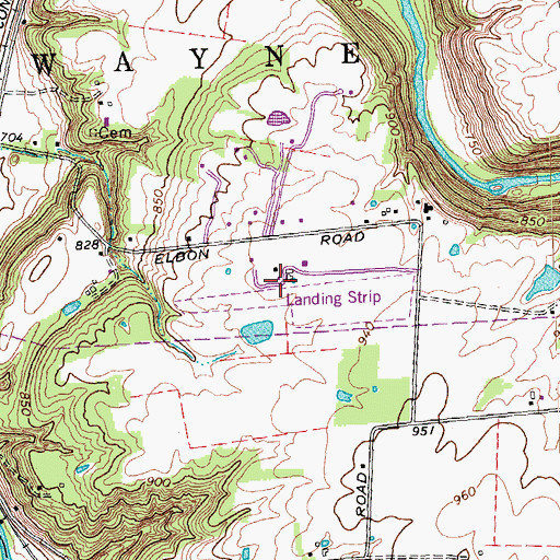 Topographic Map of Caesar Creek Gliderport, OH
