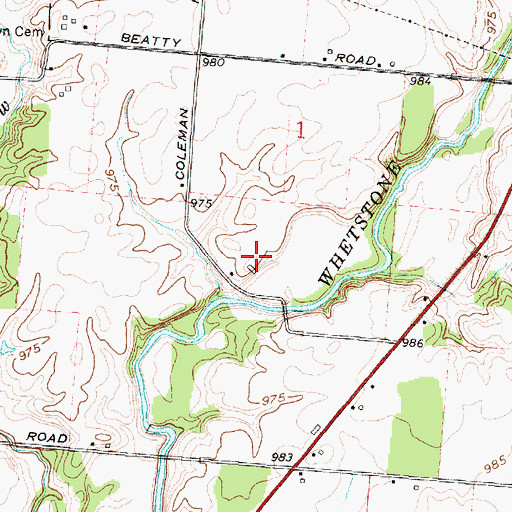 Topographic Map of Creager Airport (historical), OH