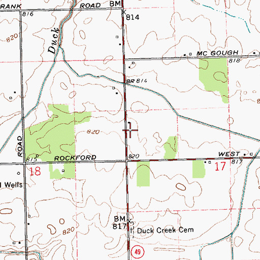 Topographic Map of Hamrick Airport, OH