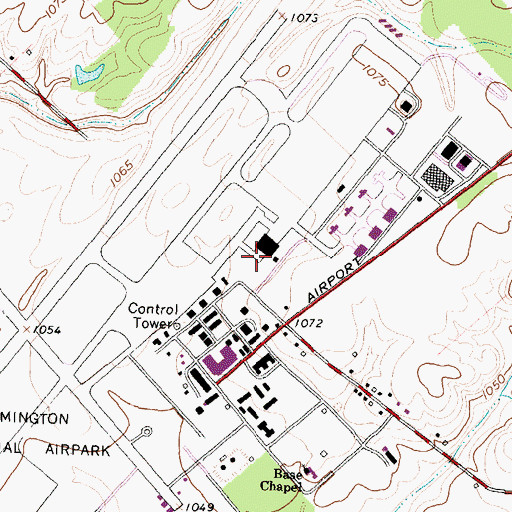 Topographic Map of Wilmington Air Park, OH