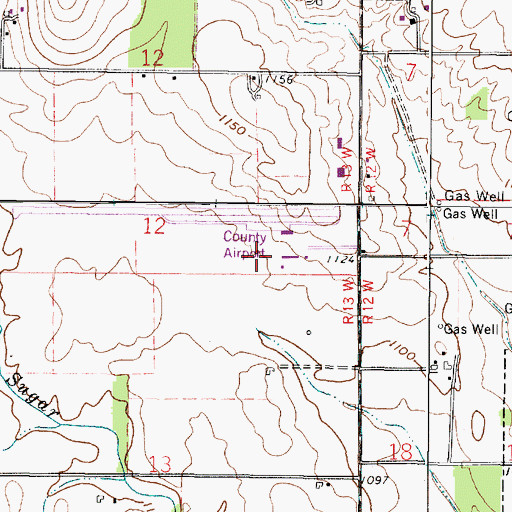 Topographic Map of Wayne County Airport, OH