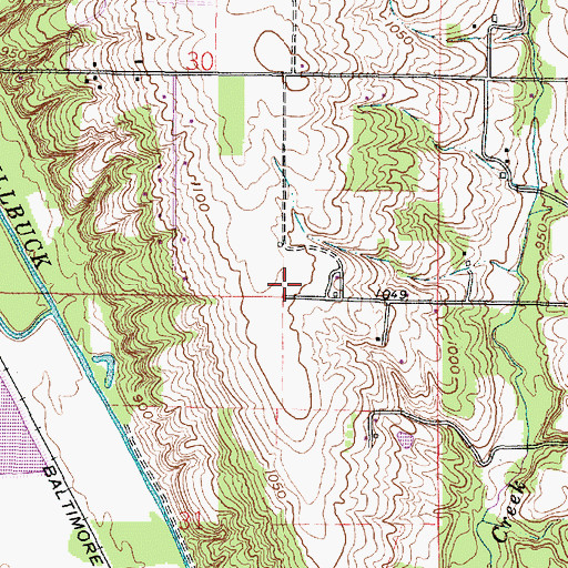Topographic Map of Varns Farms Airport, OH