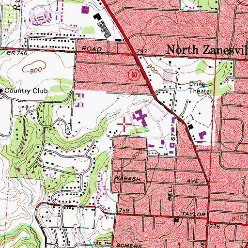 Topographic Map of Bethesda Hospital Helistop, OH