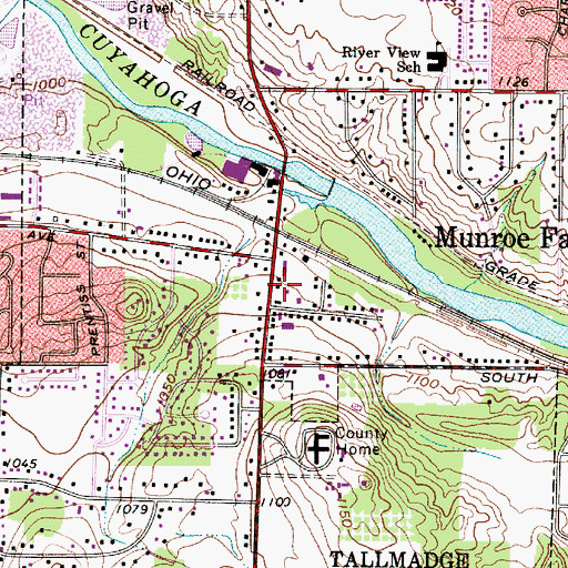 Topographic Map of Munroe Falls Post Office, OH