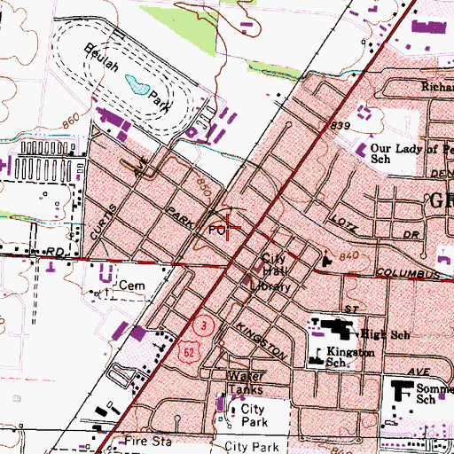 Topographic Map of Grove City Post Office, OH