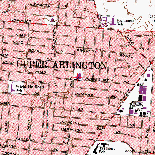 Topographic Map of Covenant Presbyterian Church, OH