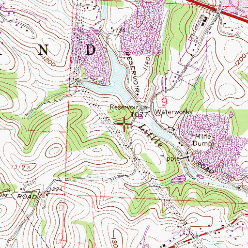 Topographic Map of Saint Clairsville Reservoir Number One, OH